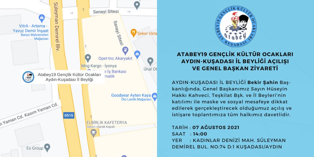 Atabey19 Gençlik Kültür Ocakları Aydın-Kuşadası İl Beyliği Açılışı ve Genel Başkan Ziyareti